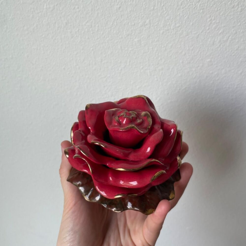 CERAMIC ROSE GOLD RIMMED LOCAL ARTIST - Picture 3 of 3